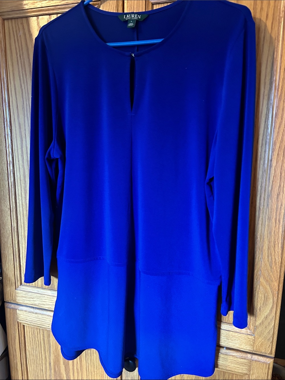 Lauren Ralph Lauren Cobalt Blue Long Sleeve Tunic Top